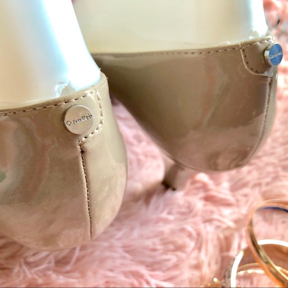 Calvin Klein Parisa Nude Peep Toe Pumps - Picture 5 of 8